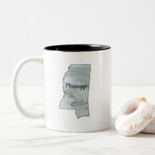 Mississippi State Illustration Two-Tone Coffee Mug