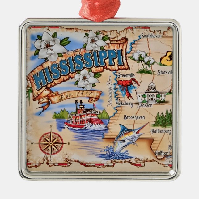 Mississippi State Ornament (Front)