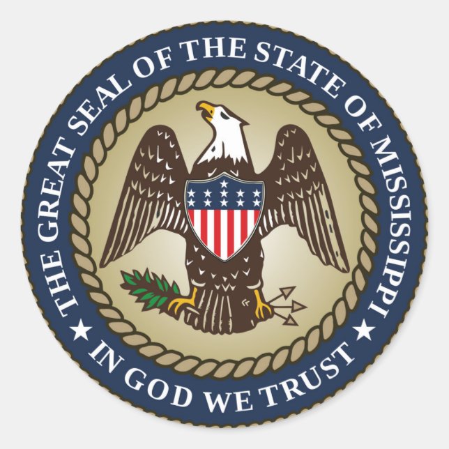 Mississippi state seal america republic symbol fla (Front)