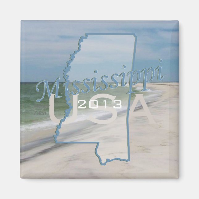 Mississippi State USA Travel Souvenir Magnet (Front)
