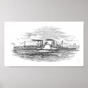 Mississippi Steamboat 1854 Poster