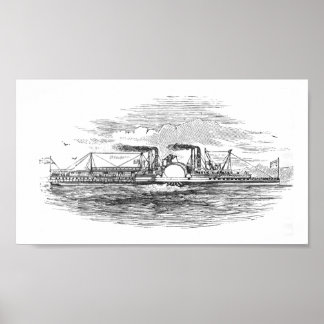 Mississippi Steamboat 1854 Poster