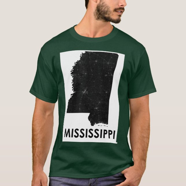 Mississippi Streets Map T-Shirt (Front)