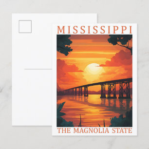 MIssissippi the Magnolia State USA Travel Place Postcard