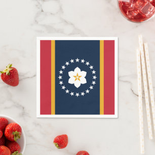 Mississippi: The Magnolia US State Flag Napkin