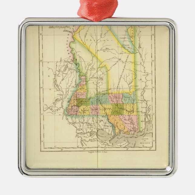 Mississippi US Metal Tree Decoration (Front)