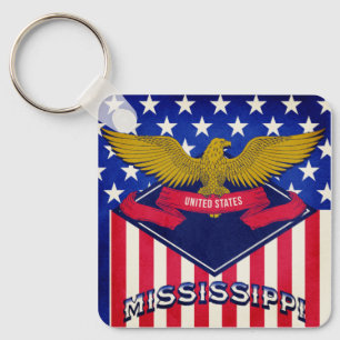 Mississippi USA Flag Key Ring