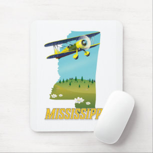 Mississippi Vintage Map travel poster print. Mouse Mat