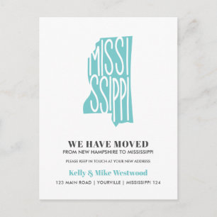 MISSISSIPPI We've moved New address New Home Postcard