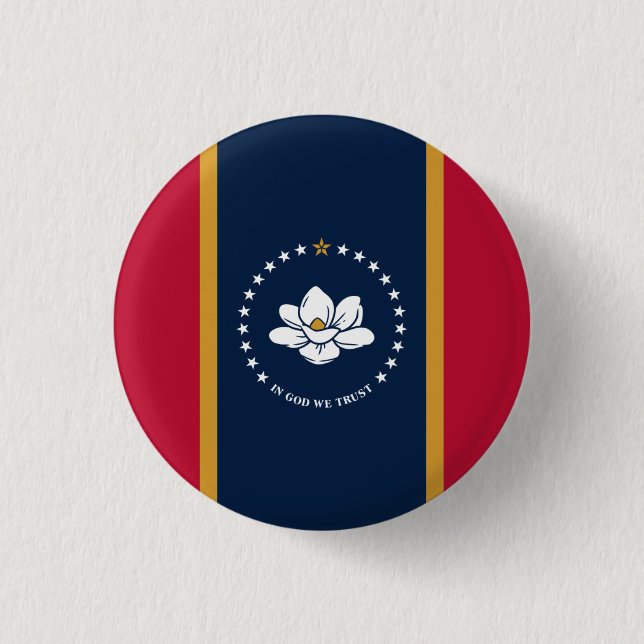Mississippian Flag, Flag of Mississippi 3 Cm Round Badge (Front)