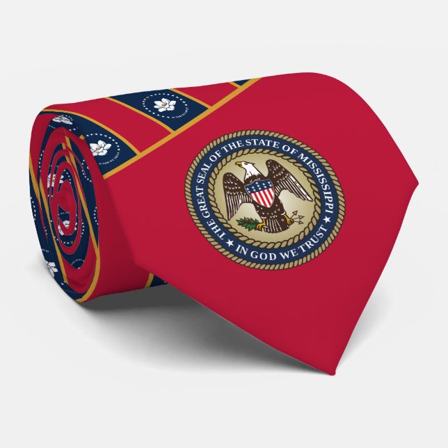 Mississippian Flag & Seal, Flag of Mississippi Tie (Rolled)