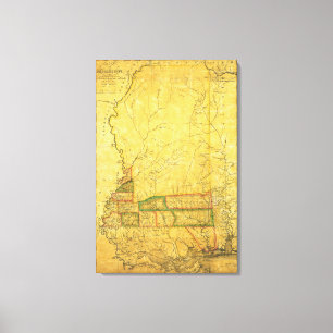 MississippiPanoramic MapMississippi Canvas Print
