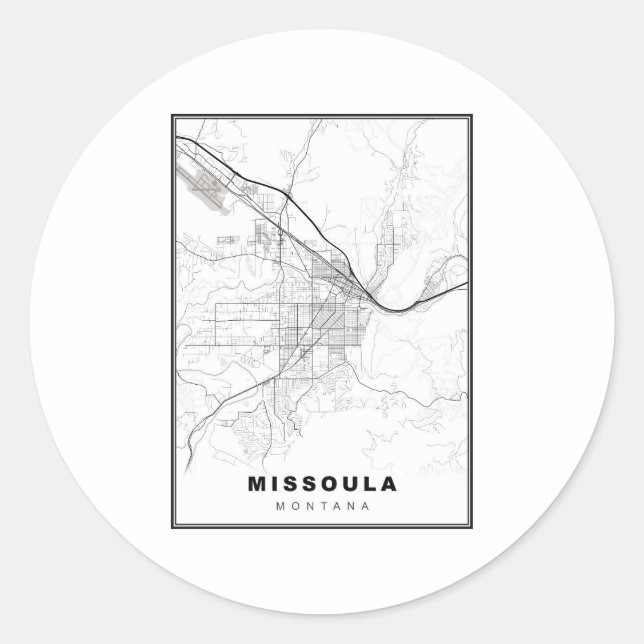 Missoula Map Classic Round Sticker (Front)