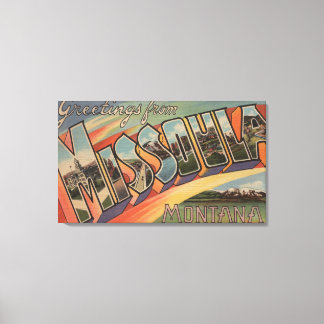 Missoula, Montana - Large Letter Scenes Canvas Print