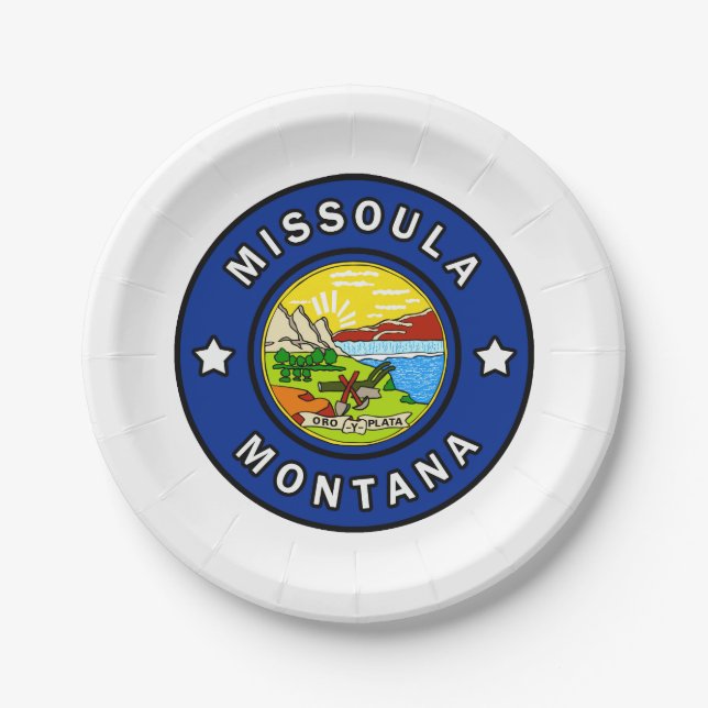 Missoula Montana Paper Plate (Front)