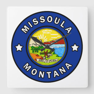 Missoula Montana Square Wall Clock