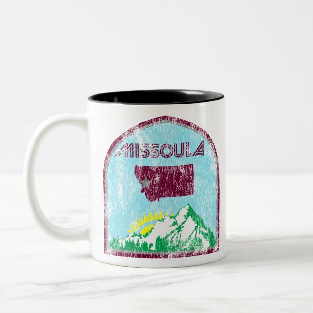 Missoula Montana State Vintage Two-Tone Coffee Mug (Left)