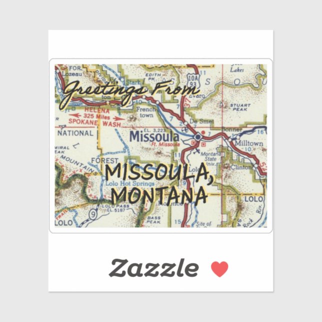 Missoula Montana Vintage Map (Sheet)