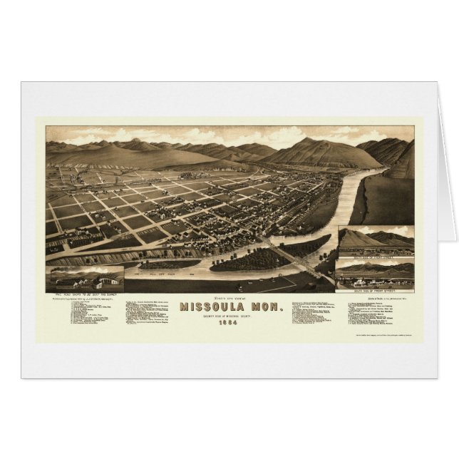 Missoula, MT Panoramic Map - 1884 (Front Horizontal)