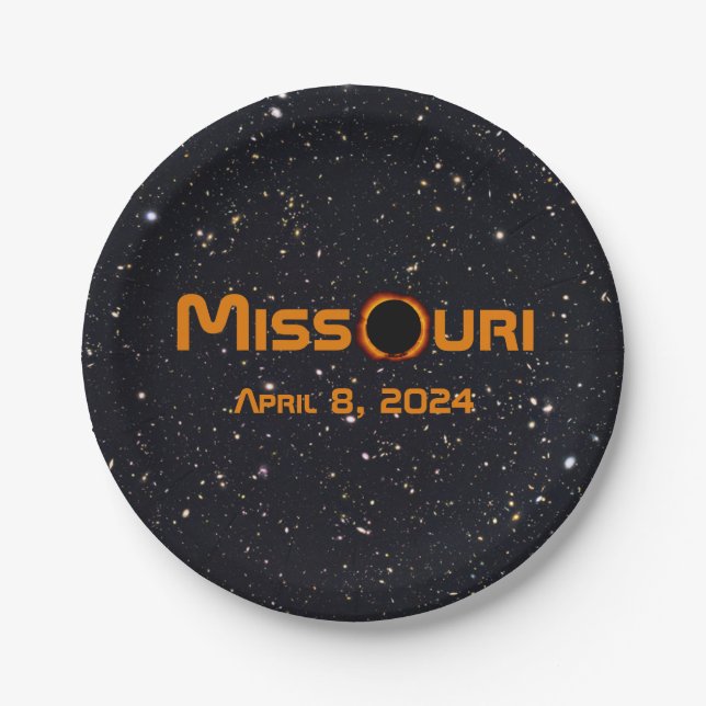 Missouri 2024 Total Solar Eclipse  Paper Plate (Front)