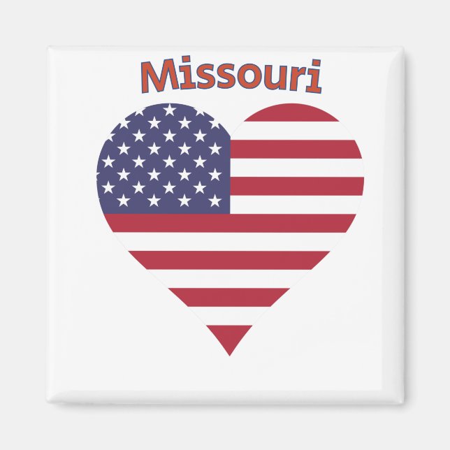 Missouri American Flag Heart Magnet (Front)
