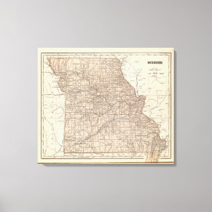 Missouri Atlas Map Canvas Print