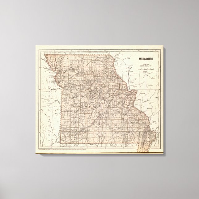 Missouri Atlas Map Canvas Print (Front)