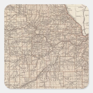 Missouri Atlas Map Square Sticker