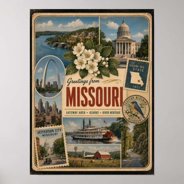 Missouri Authentic Vintage Style Poster (Front)