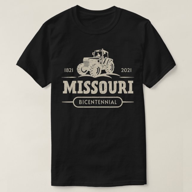 Missouri Bicentennial 200 Year Anniversary Farmer  T-Shirt (Design Front)
