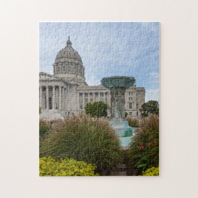 Missouri Capitol And Fountain Jigsaw Puzzle (Vertical)