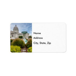 Missouri Capitol And Fountain Label
