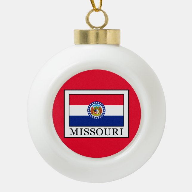 Missouri Ceramic Ball Christmas Ornament (Front)