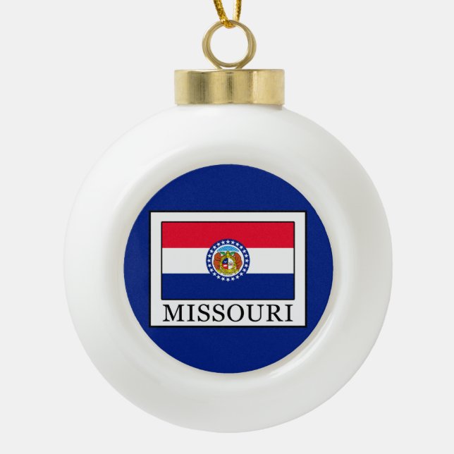 Missouri Ceramic Ball Christmas Ornament (Front)