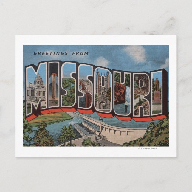 Missouri (Dam View) - Large Letter Scenes Postcard (Front)