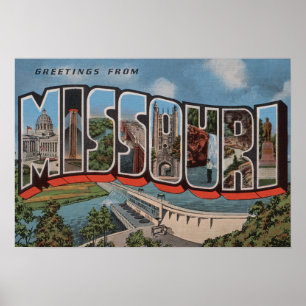 Missouri (Dam View) - Large Letter Scenes Poster