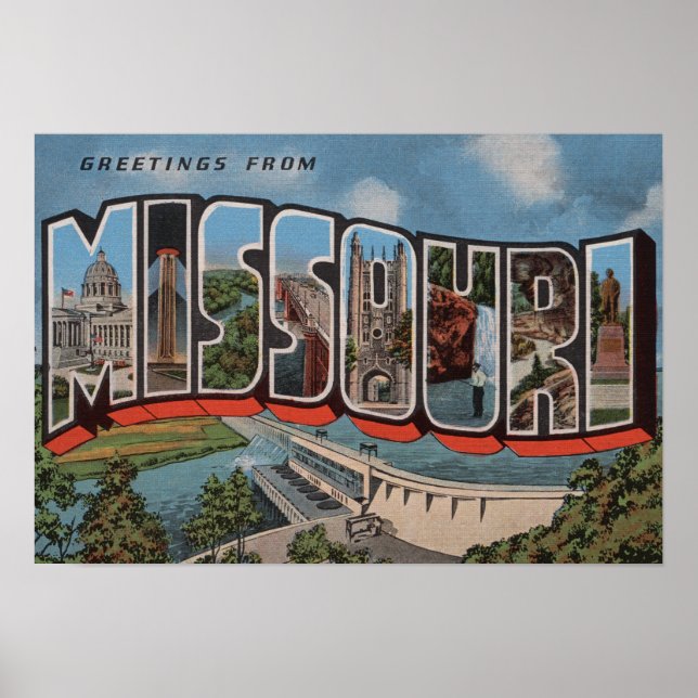 Missouri (Dam View) - Large Letter Scenes Poster (Front)
