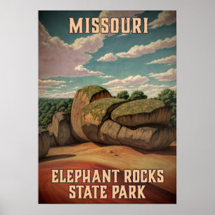 Missouri Elephant Rocks State Park V02 Poster