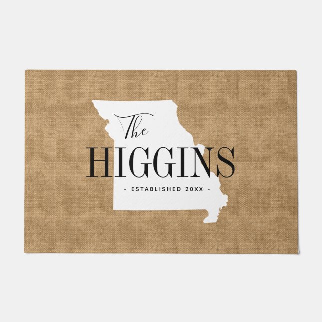 Missouri Family Monogram State Doormat (Front)