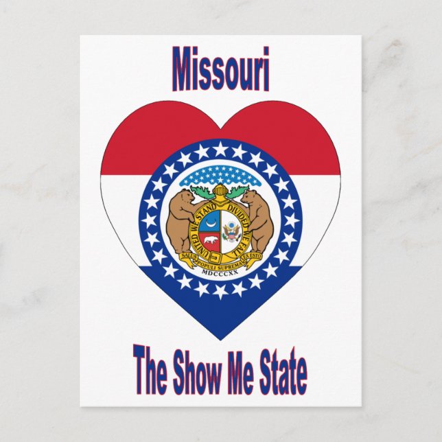 Missouri Flag Heart Postcard (Front)
