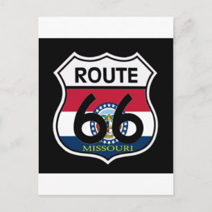 Missouri Flag Route 66 Shield Postcard