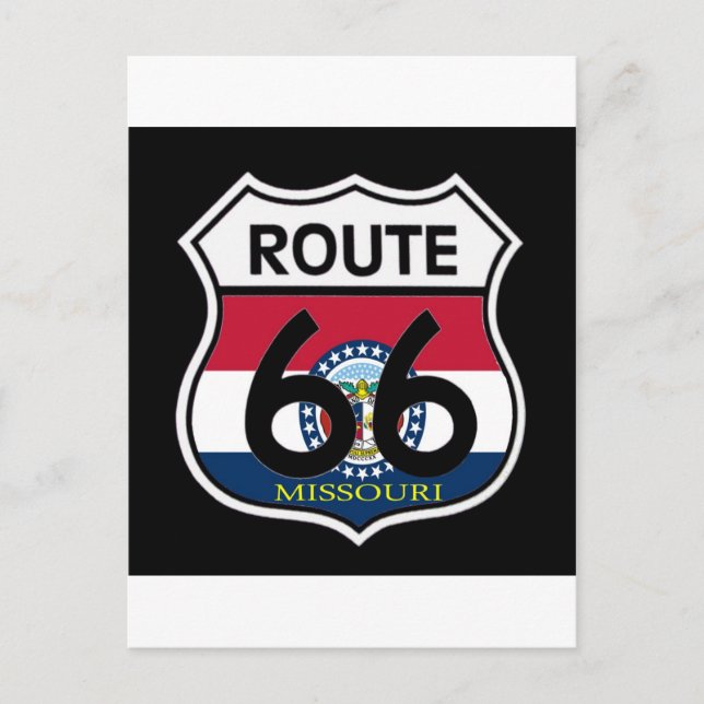 Missouri Flag Route 66 Shield Postcard (Front)