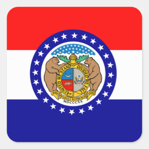 Missouri flag square sticker