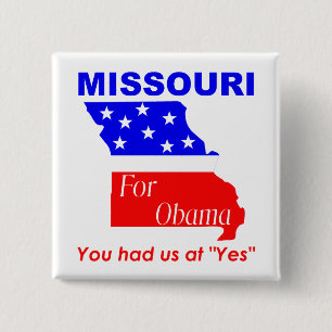 Missouri for Obama 15 Cm Square Badge