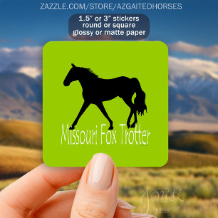 Missouri Fox Trotting Horse Black Silhouette Square Sticker