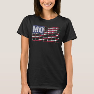 Missouri Home State Mo American Flag Patriotic Gol T-Shirt