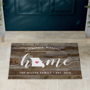 Missouri Home State Personalised Wood Look Doormat