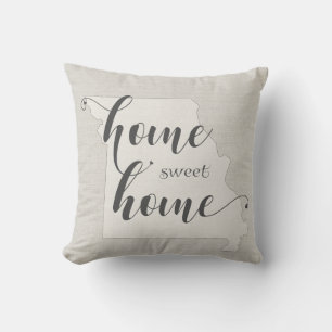 Missouri - Home Sweet Home burlap-look Cushion
