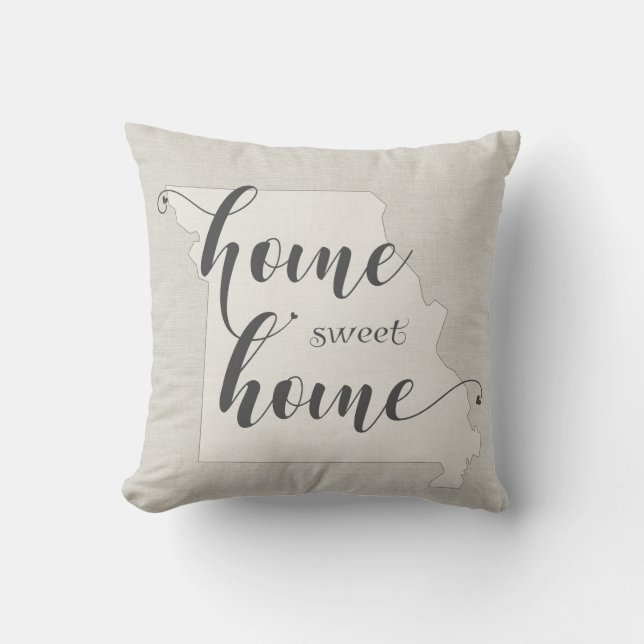 Missouri - Home Sweet Home burlap-look Cushion (Front)
