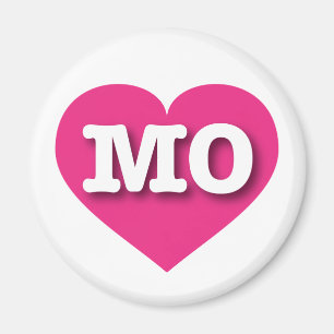 Missouri Hot Pink Heart - I love MO Magnet